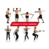 NNEDSZ Exercise Pilates Bar Kit Resistance Bands Yoga Fitness Stretch Workout Gym