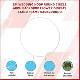 NNEDSZ 2M Wedding Hoop Round Circle Arch Backdrop Flower Display Stand Frame Background