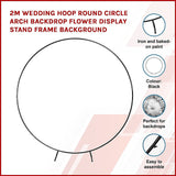 NNEDSZ 2M Wedding Hoop Round Circle Arch Backdrop Flower Display Stand Frame Background