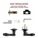 NNEDSZ Door Handle Set Lever Passage Function Black