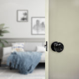 NNEDSZ Door Handle Set Privacy Function Round Black