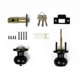 NNEDSZ Door Handle Set Key Lock Function Round Black