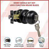 NNEDSZ Door Handle Set Key Lock Function Round Black