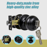 NNEDSZ Door Handle Set Key Lock Function Round Black