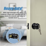 NNEDSZ Door Handle Set Key Lock Function Round Black