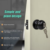 NNEDSZ Door Handle Set Key Lock Function Round Black