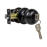 NNEDSZ Door Handle Set Key Lock Function Round Black