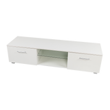 NNEDSZ TV Cabinet Entertainment Unit Stand High Gloss Storage Shelf 140cm White