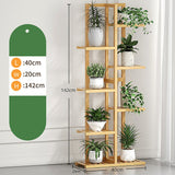 NNEDSZ 6 Tiers Vertical Bamboo Plant Stand Staged Flower Shelf Rack Outdoor Garden