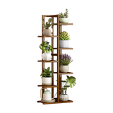 NNEDSZ 6 Tiers Vertical Bamboo Plant Stand Staged Flower Shelf Rack Outdoor Garden