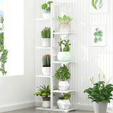 NNEDSZ 6 Tiers Vertical Bamboo Plant Stand Staged Flower Shelf Rack Outdoor Garden