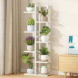 NNEDSZ 6 Tiers Vertical Bamboo Plant Stand Staged Flower Shelf Rack Outdoor Garden