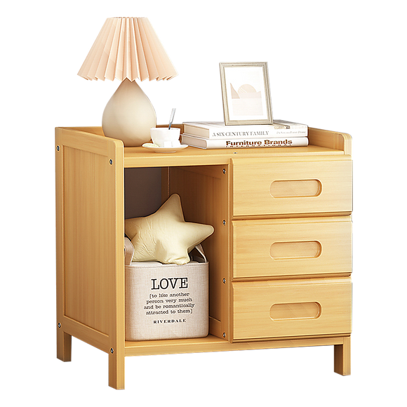 NNEDSZ Bamboo Bedside Table Nightstand Storage Bedroom Sofa Side Stand