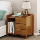 NNEDSZ Bamboo Bedside Table Nightstand Storage Bedroom Sofa Side Stand
