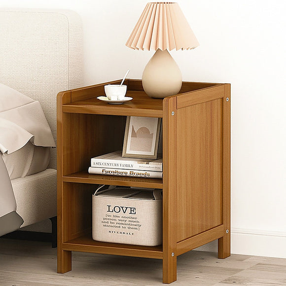 NNEDSZ Bamboo Bedside Table Nightstand Storage Bedroom Sofa Side Stand