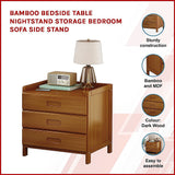 NNEDSZ Bamboo Bedside Table Nightstand Storage Bedroom Sofa Side Stand