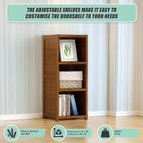 NNEDSZ Bamboo Adjustable Shelf Bookcase Display Storage Rack Stand Livingroom Bedroom