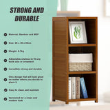 NNEDSZ Bamboo Adjustable Shelf Bookcase Display Storage Rack Stand Livingroom Bedroom