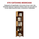 NNEDSZ 5-Shelf Corner Bookcase Industrial Bookshelf Display Storage Stand