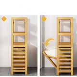 NNEDSZ Bamboo 2-in-1 Laundry Hamper Side Table with 2 Shelves and Clothes Basket