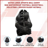 NNEDSZ Extra Large Sports Ball Carry Bag Waterproof Football Basketball Volleyball Soccer Rugby NetBall