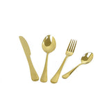NNEDSZ 24-piece Gold Cutlery Flatware Stainless Steel Silverware Set Reflective Mirror Finish