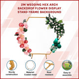 NNEDSZ 2M Wedding Hex Arch Backdrop Flower Display Stand Frame Background