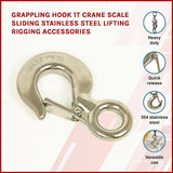 NNEDSZ Grappling Hook 1T Crane Scale Sliding Stainless Steel Lifting Rigging Accessories