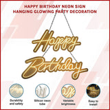 NNEDSZ Happy Birthday Neon Sign Hanging Glowing Party Decoration