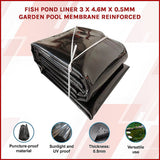 NNEDSZ Fish Pond Liner 3 x 4.6m x 0.5mm Garden Pool Membrane Reinforced