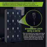 NNEDSZ 12-Door Locker for Office Gym Shed School Home Storage - Standard Lock with Keys