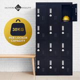 NNEDSZ 12-Door Locker for Office Gym Shed School Home Storage - 3-Digit Combination Lock