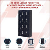NNEDSZ 12-Door Locker for Office Gym Shed School Home Storage - 4-Digit Combination Lock