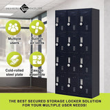 NNEDSZ 12-Door Locker for Office Gym Shed School Home Storage - 4-Digit Combination Lock