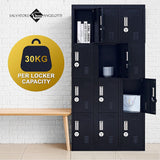 NNEDSZ 12-Door Locker for Office Gym Shed School Home Storage - 4-Digit Combination Lock