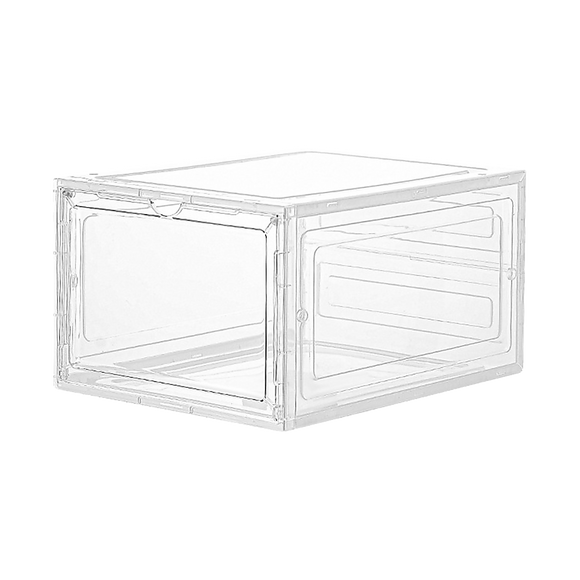 NNEDSZ Sneaker Display Case Shoe Storage Organizer Box Stackable Plastic Clear Magnetic