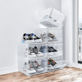 NNEDSZ Sneaker Display Case Shoe Storage Organizer Box Stackable Plastic Clear Magnetic