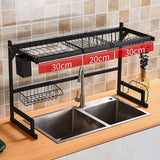 NNEDSZ 85cm Dish Drying Rack Drainer Over Sink Steel Cup Cutlery Organizer 2 Tier