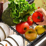 NNEDSZ 85cm Dish Drying Rack Drainer Over Sink Steel Cup Cutlery Organizer 2 Tier