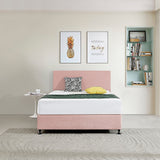 NNEDSZ Linen Fabric Double Bed Deluxe Headboard Bedhead - Pale Pink