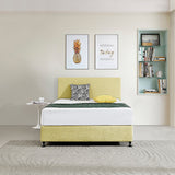 NNEDSZ Linen Fabric Double Bed Deluxe Headboard Bedhead - Sulfur Yellow