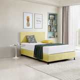 NNEDSZ Linen Fabric Double Bed Deluxe Headboard Bedhead - Sulfur Yellow