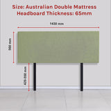 NNEDSZ Linen Fabric Double Bed Deluxe Headboard Bedhead - Olive Green