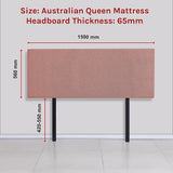 NNEDSZ Linen Fabric Queen Bed Deluxe Headboard Bedhead - Pearl Copper Brown