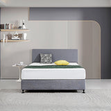 NNEDSZ Linen Fabric Queen Bed Deluxe Headboard Bedhead - Slate Ash