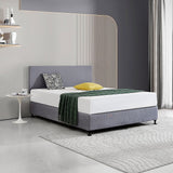 NNEDSZ Linen Fabric Queen Bed Deluxe Headboard Bedhead - Slate Ash