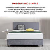 NNEDSZ Linen Fabric Queen Bed Deluxe Headboard Bedhead - Slate Ash