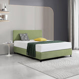 NNEDSZ Linen Fabric Queen Bed Deluxe Headboard Bedhead - Olive Green