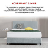 NNEDSZ Linen Fabric Queen Bed Deluxe Headboard Bedhead - Stone Grey