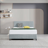NNEDSZ Linen Fabric Queen Bed Deluxe Headboard Bedhead - Stone Grey